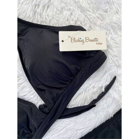 NWT The Blushing Brunette SZ L Seaside Retreat Black 2 PC Bikini - Picture 6 of 13